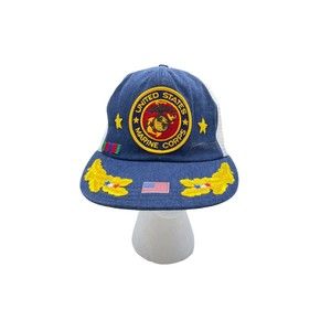 Vintage USMC Rope Snapback Trucker Hat Mesh Made In USA - NWT
